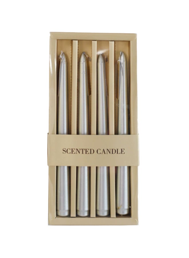 25cm Space Silver Pillar Candle, Metallic Matte Finish, Long-Lasting Soy Wax Candle for Modern Home Decor, 50+ Hour Burn Time,  Ideal for Living Room, Bathroom & Housewarms.